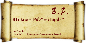 Birkner Pénelopé névjegykártya